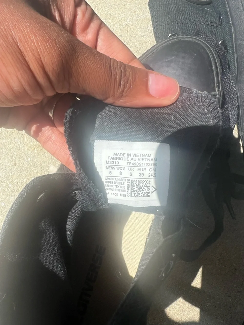 Converse Men’s All-Black Low-Top Sneakers - Picture 2 of 4
